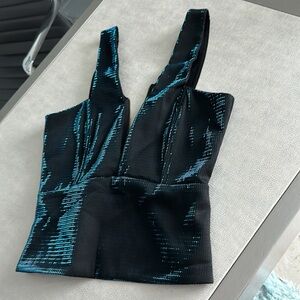 Mason plunge shimmer top